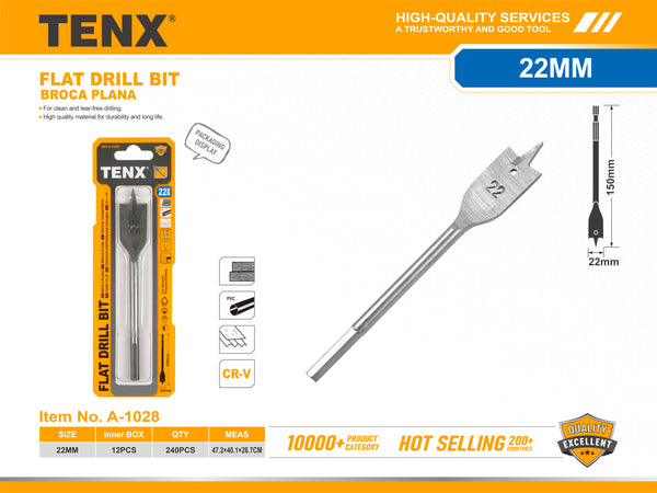 Flat Drill Bit – 22 mm