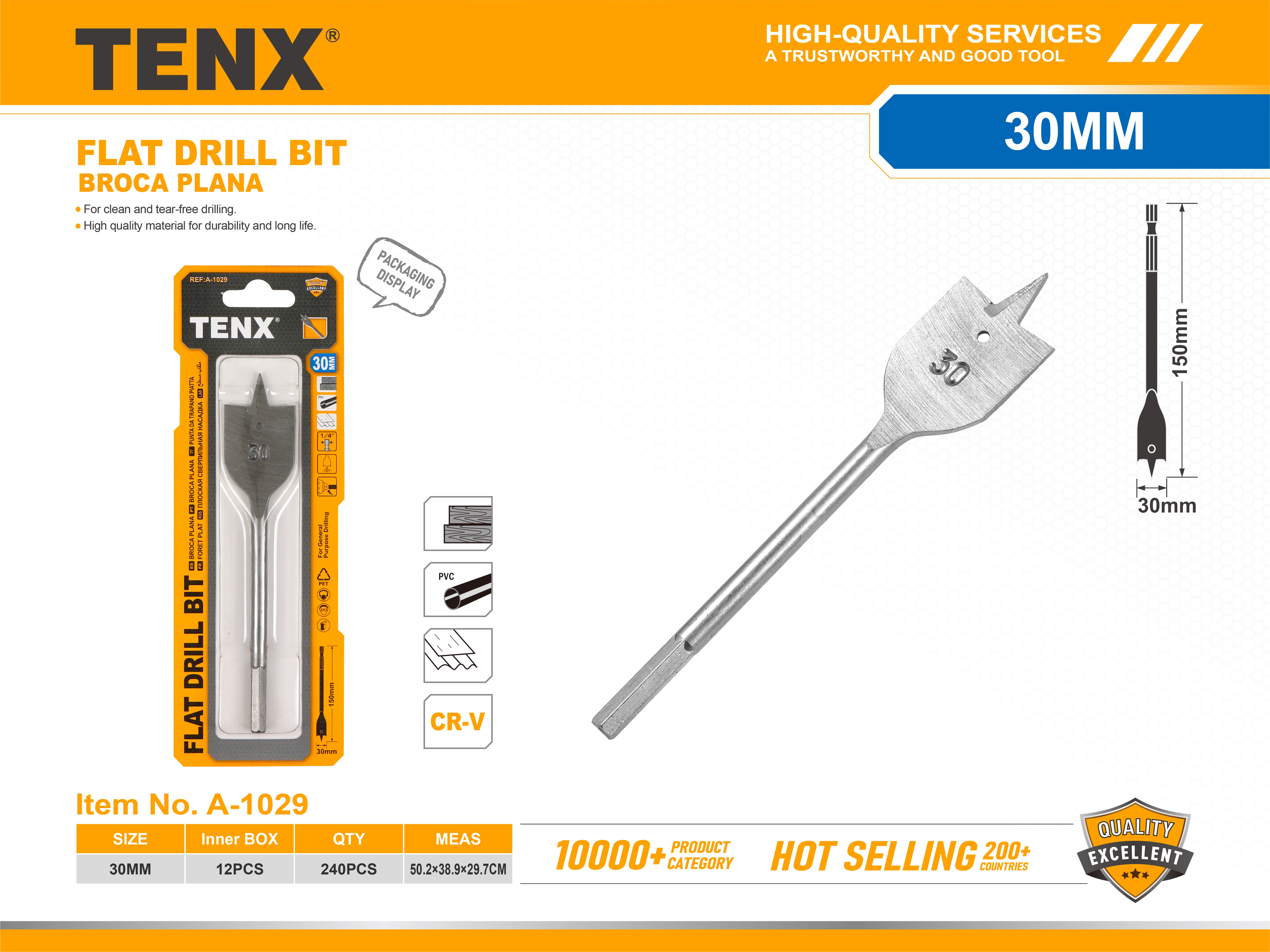 Flat Drill Bit – 30 mm