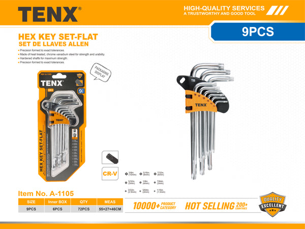 Hex Key Set-Flat – 9PCS