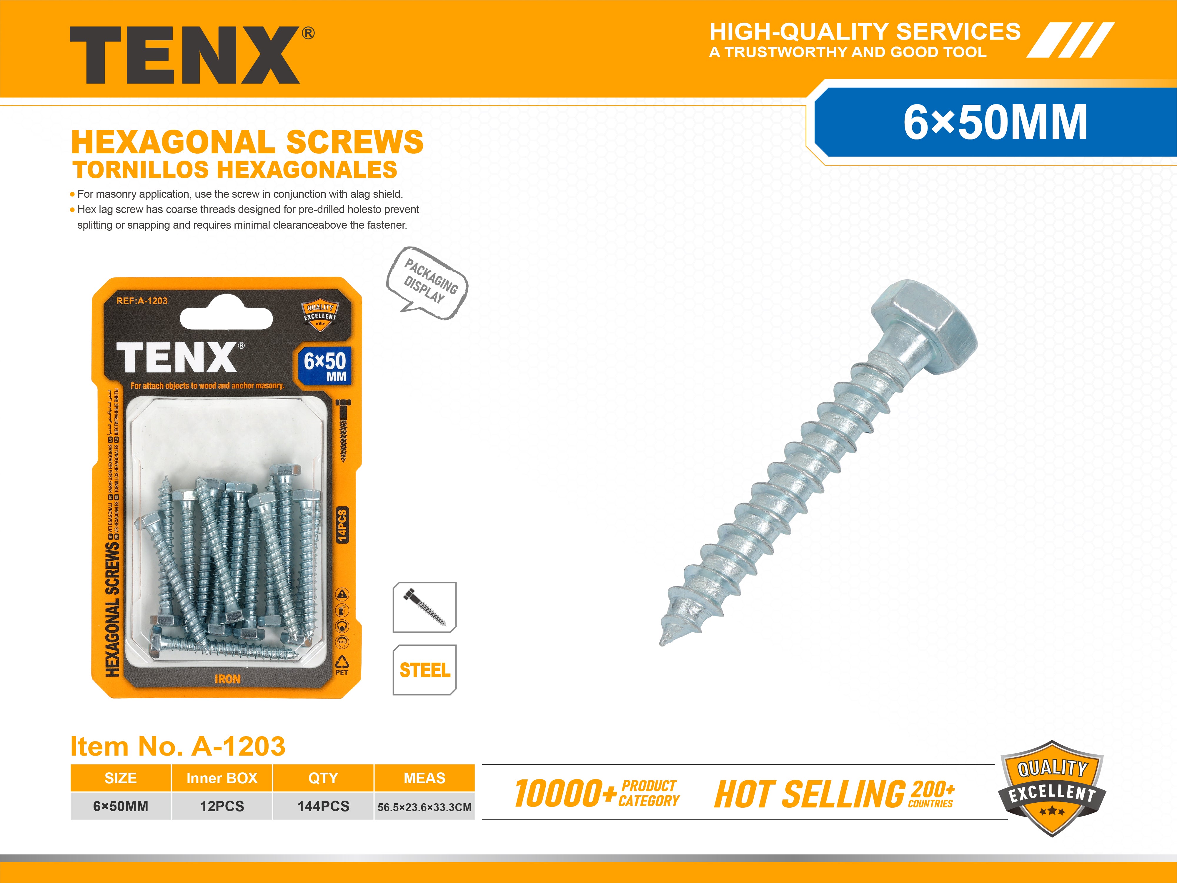 Hexagonal Screws – 6×50MM