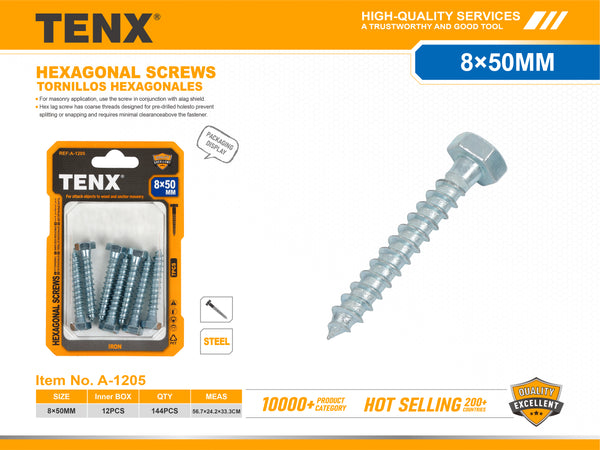 Hexagonal Screws – 8×50MM