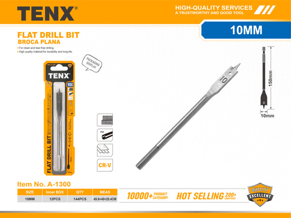 Flat Drill Bit – 10MM