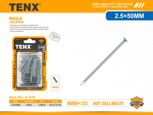 Nails – 2.5 × 50 mm