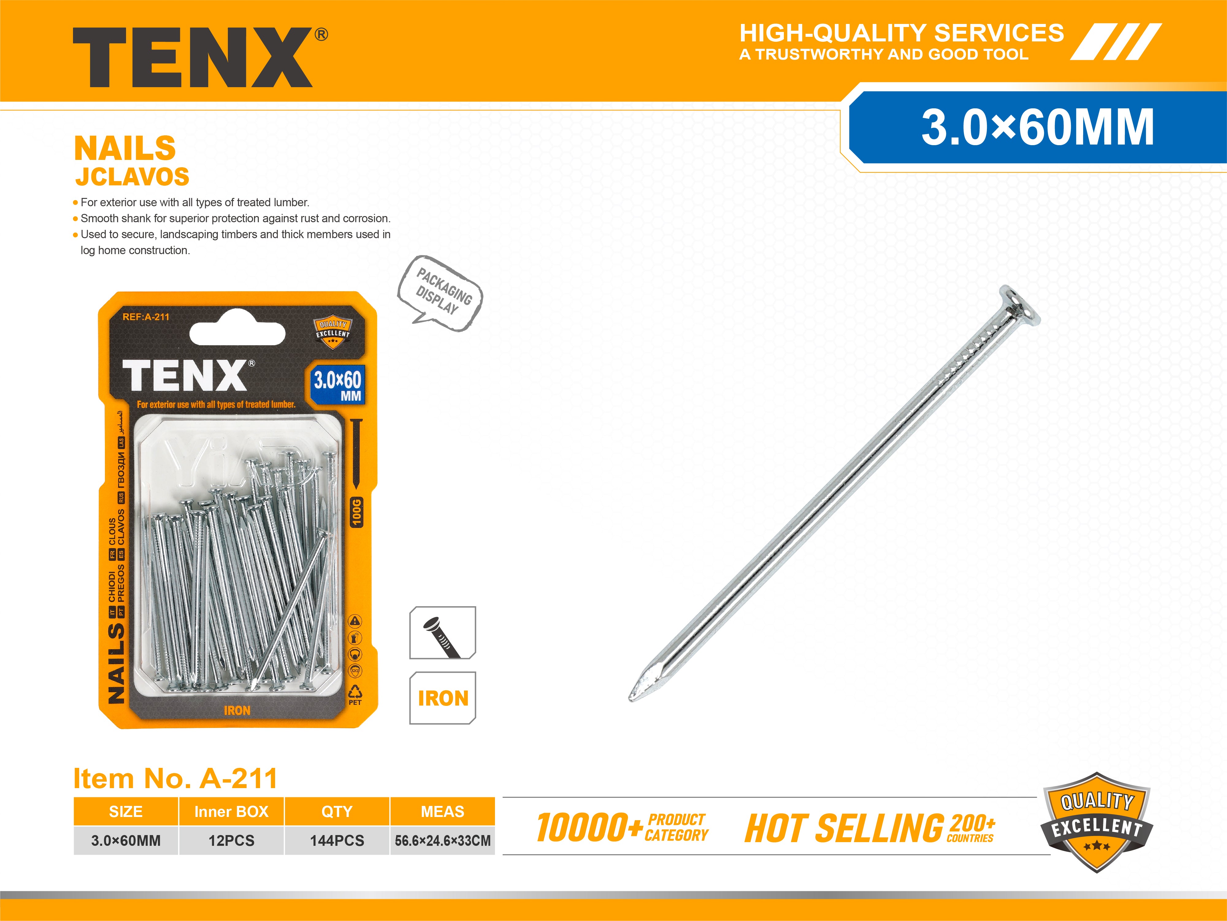 Nails – 3.0 × 60 mm