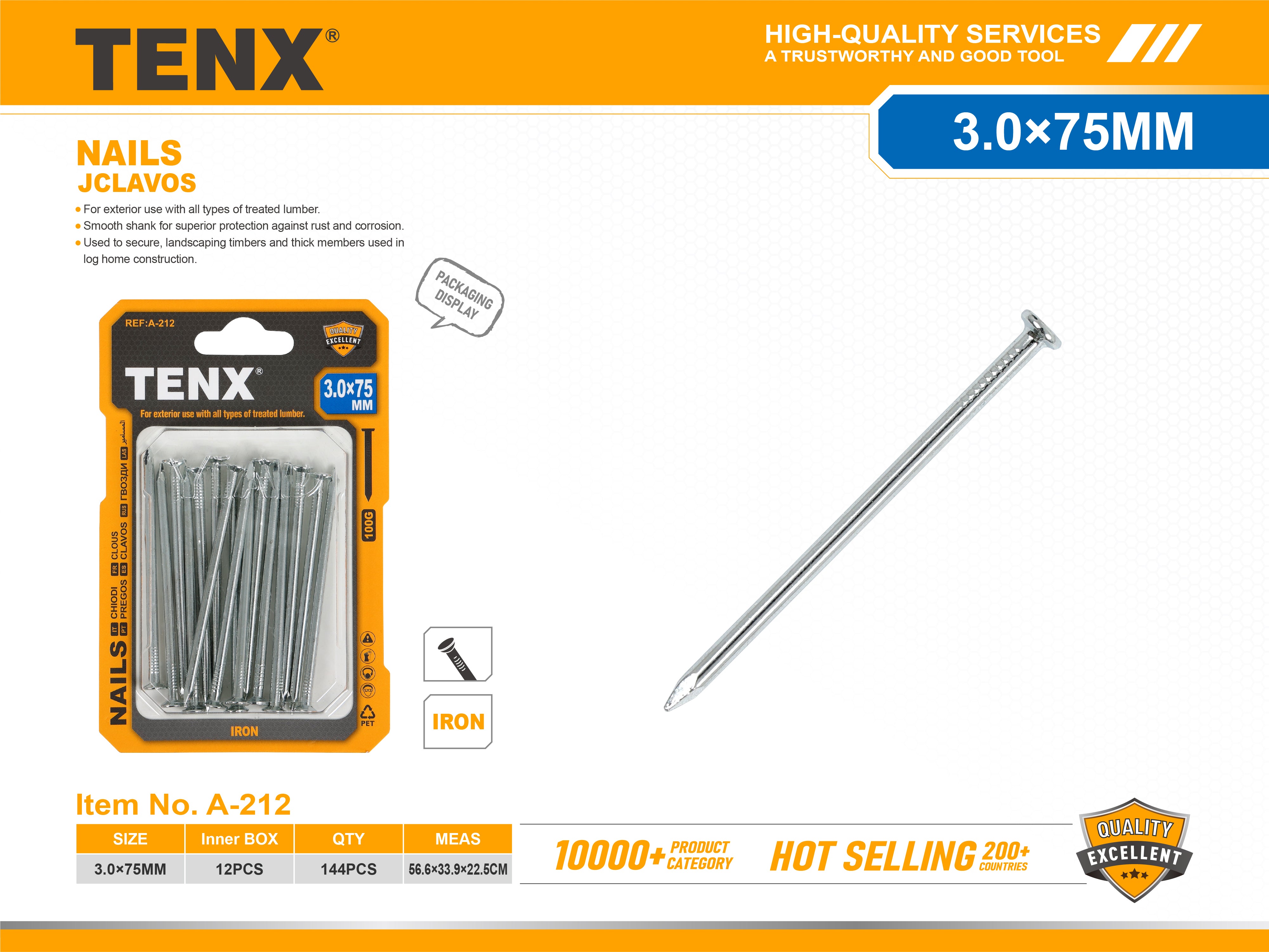 Nails – 3.0 × 75 mm