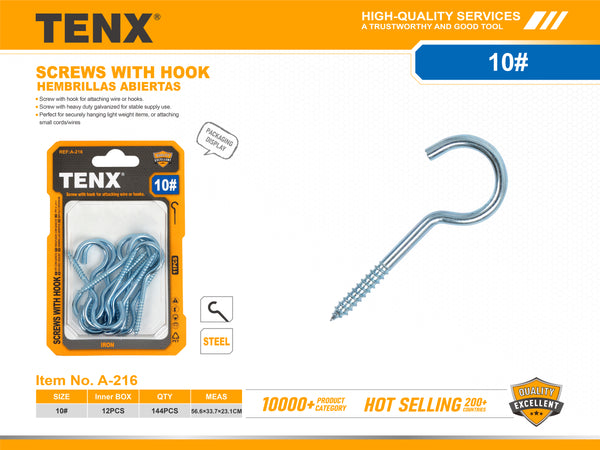 Screws with Hook – 10#