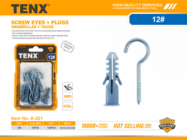 Screw Eyes + Plugs – 12#