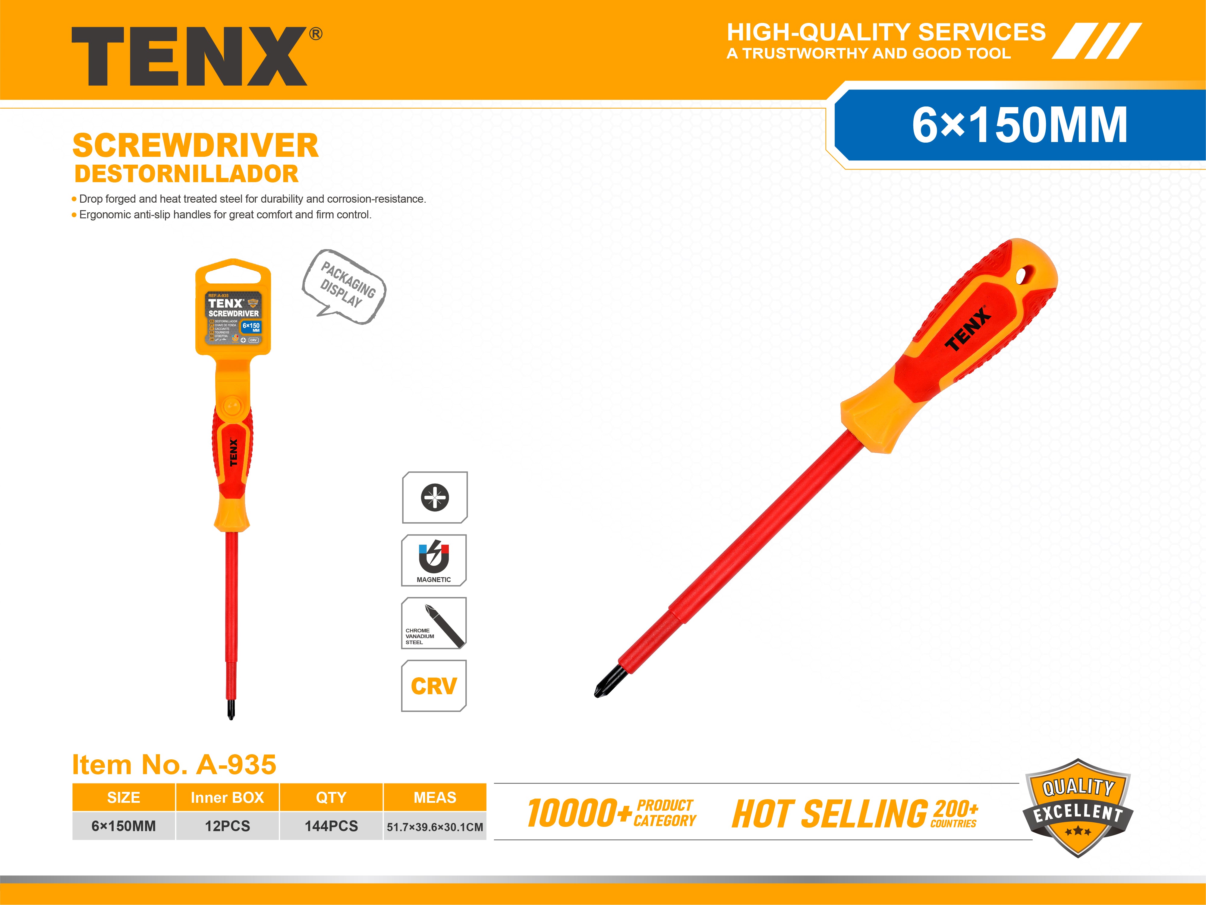 Screwdriver – 6 × 150 mm